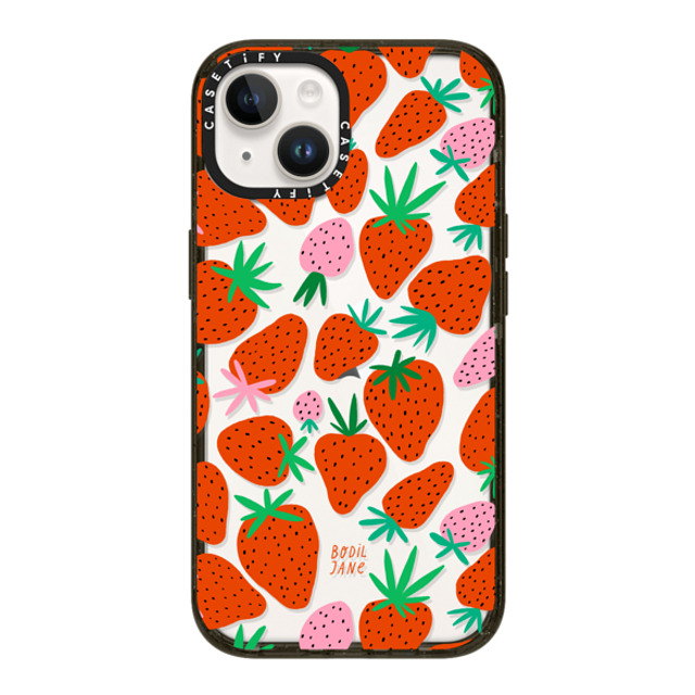 Bodil Jane x CASETiFY iPhone 14 ケース ブラック インパクトケース STRAWBERRIES