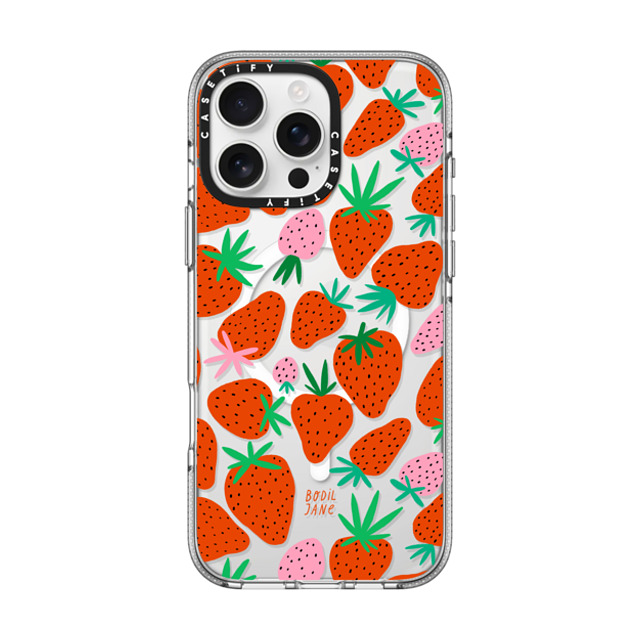 Bodil Jane x CASETiFY iPhone 16 Pro Max ケース クリア クリア ケース MagSafe対応 STRAWBERRIES