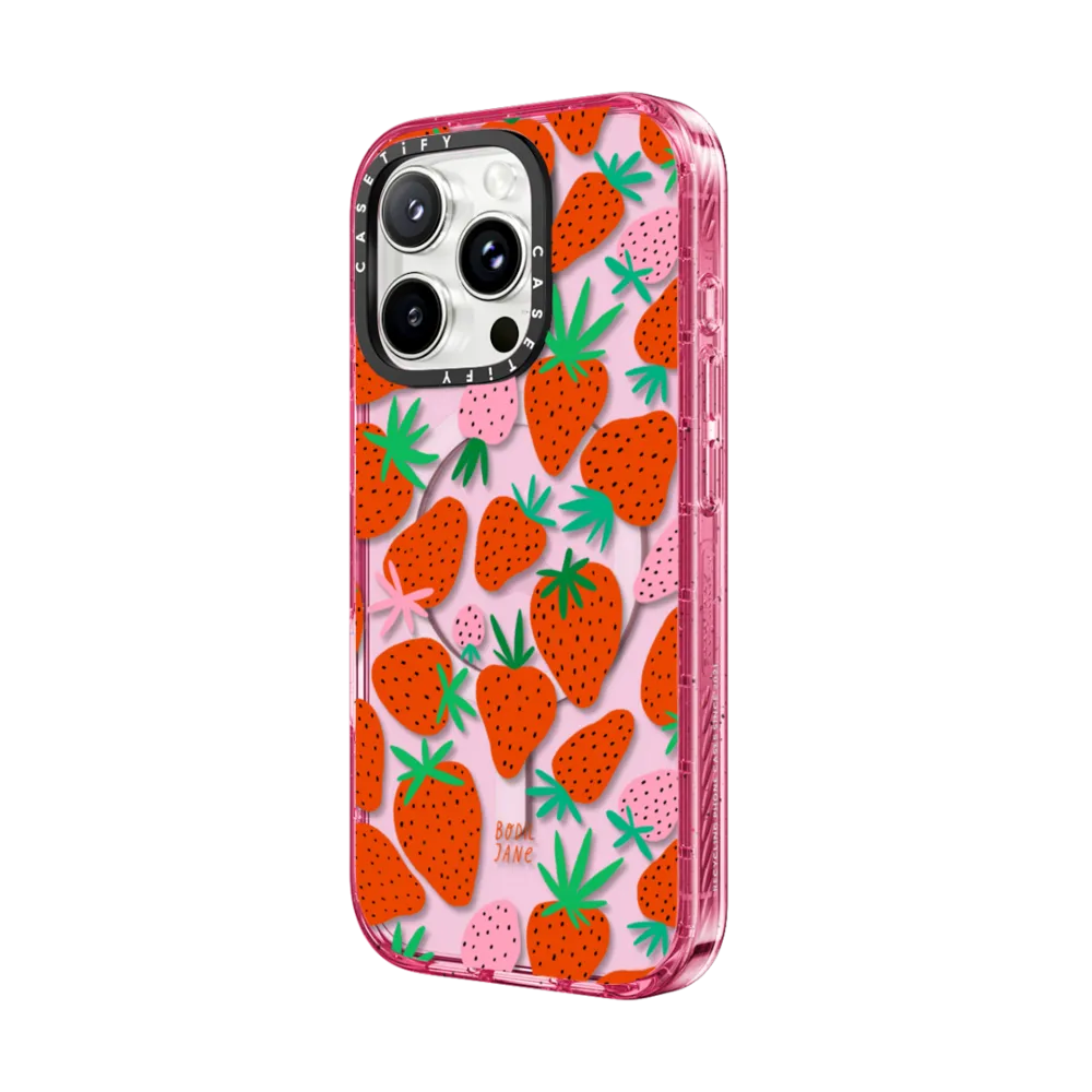 Impact iPhone 16 Pro Max Case MagSafe Compatible - STRAWBERRIES