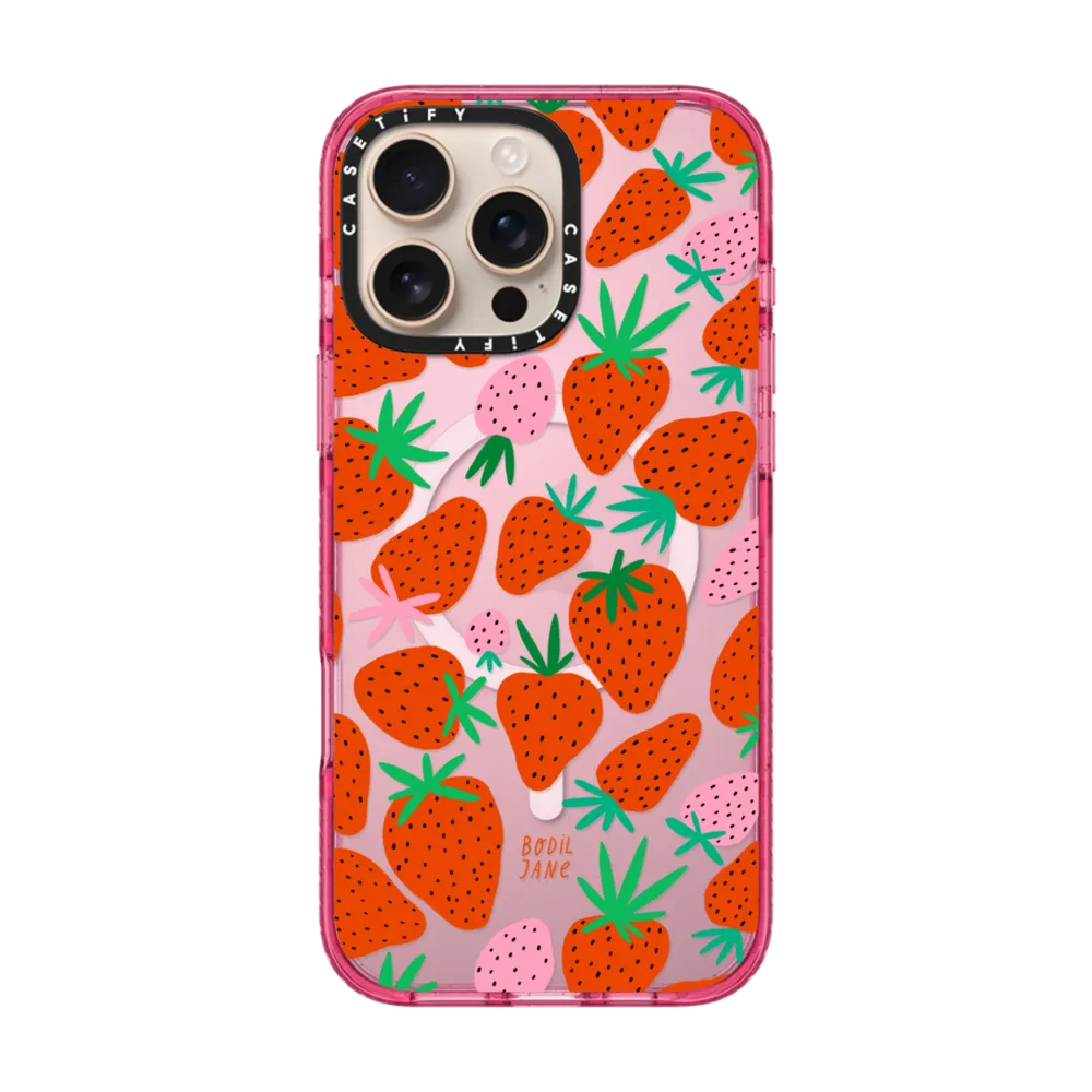 Impact iPhone 16 Pro Max Case MagSafe Compatible - STRAWBERRIES