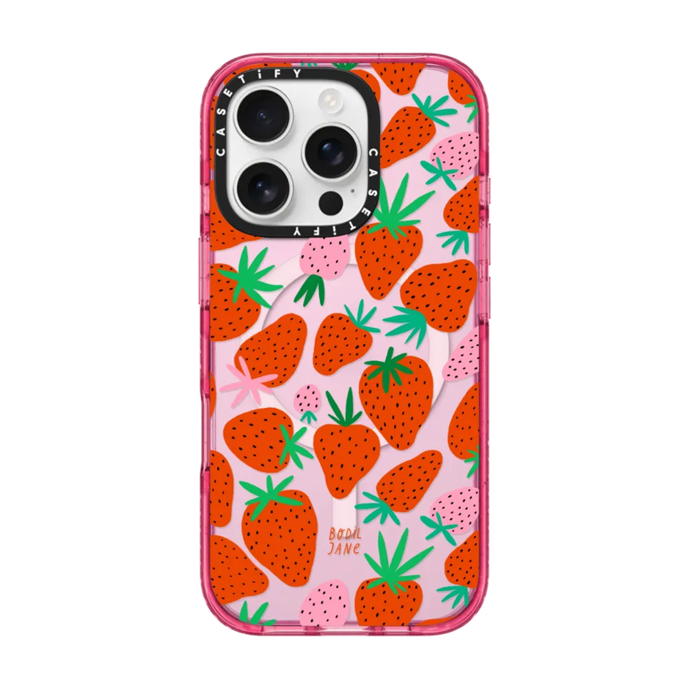 Impact iPhone 16 Pro Case MagSafe Compatible - STRAWBERRIES