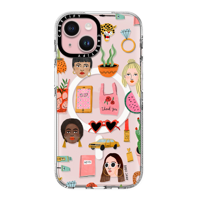Bodil Jane x CASETiFY iPhone 15 ケース Sticker,Portraiture クリア クリア ケース MagSafe対応 MIXED PATTERN Back to School Bodil Jane x CASETiFY iPhone 15 ケース Sticker,Portraiture クリア クリア ケース MagSafe対応 MIXED PATTERN Back to School
