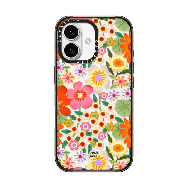 Bodil Jane x CASETiFY iPhone 16 ケース ブラック インパクトケース Flower Power