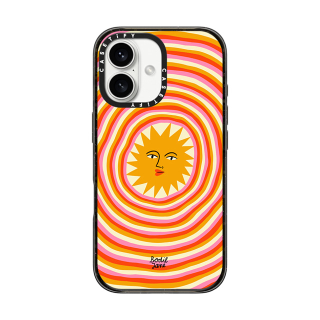 Bodil Jane x CASETiFY iPhone 16 ケース ブラック インパクトケース MagSafe対応 Sun Rays