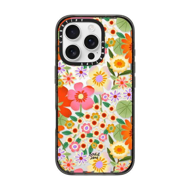 Bodil Jane x CASETiFY iPhone 16 Pro ケース ブラック インパクトケース Flower Power