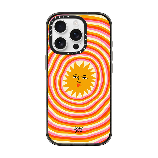 Bodil Jane x CASETiFY iPhone 16 Pro ケース ブラック インパクトケース MagSafe対応 Sun Rays