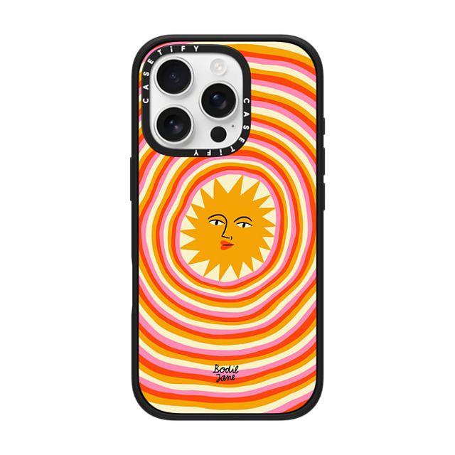 Bodil Jane x CASETiFY iPhone 16 Pro ケース マットブラック インパクトケース MagSafe対応 Sun Rays