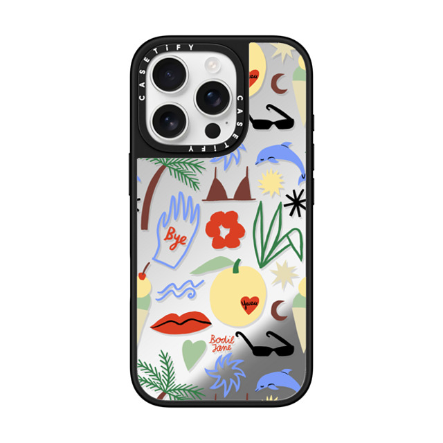 Bodil Jane x CASETiFY iPhone 16 Pro ケース Summer,Pattern Silver on Black ミラーケース MagSafe対応 Out Of Office Father's Day Bodil Jane x CASETiFY iPhone 16 Pro ケース Summer,Pattern Silver on Black ミラーケース MagSafe対応 Out Of Office Father's Day