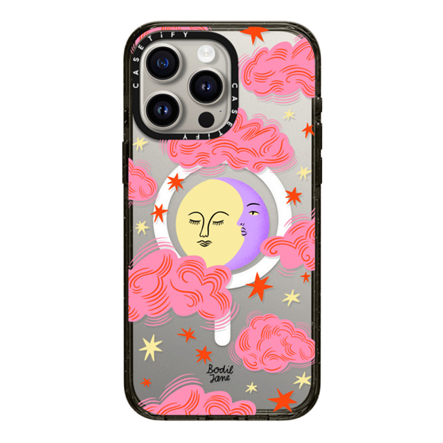 Bodil Jane x CASETiFY iPhone 15 Pro Max ケース ブラック インパクトケース MagSafe対応 Cloudy Moon