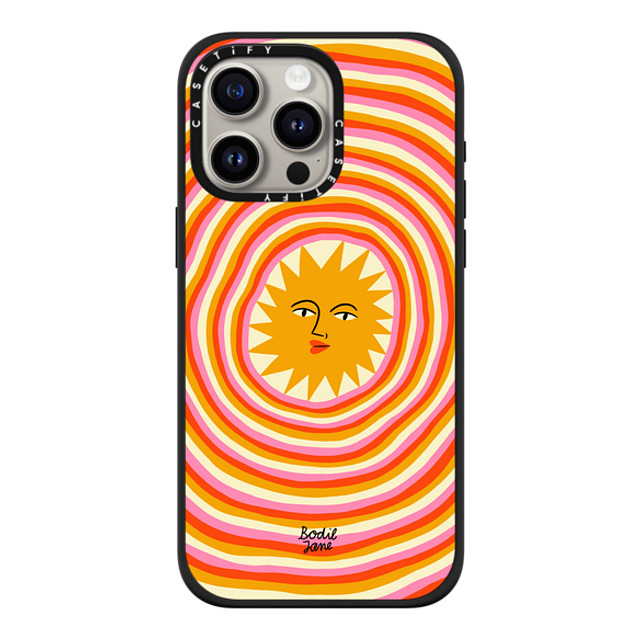 Bodil Jane x CASETiFY iPhone 15 Pro Max ケース マットブラック インパクトケース MagSafe対応 Sun Rays