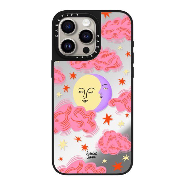 Bodil Jane x CASETiFY iPhone 15 Pro Max ケース Silver on Black ミラーケース MagSafe対応 Cloudy Moon