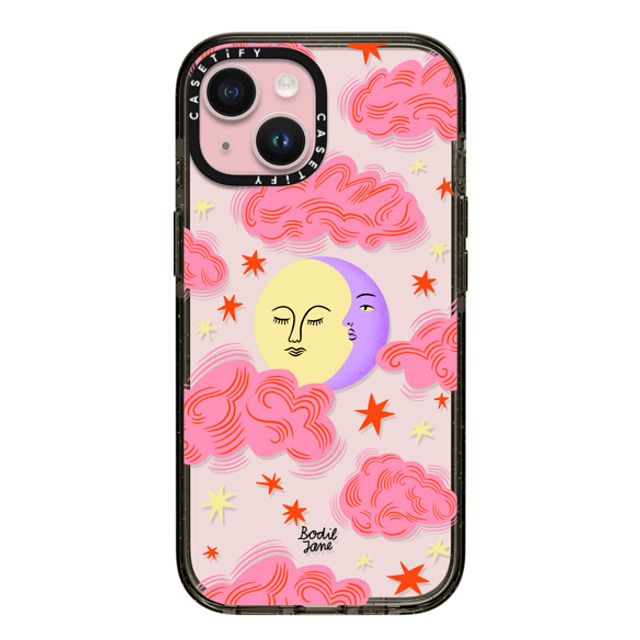 Bodil Jane x CASETiFY iPhone 15 ケース ブラック インパクトケース Cloudy Moon