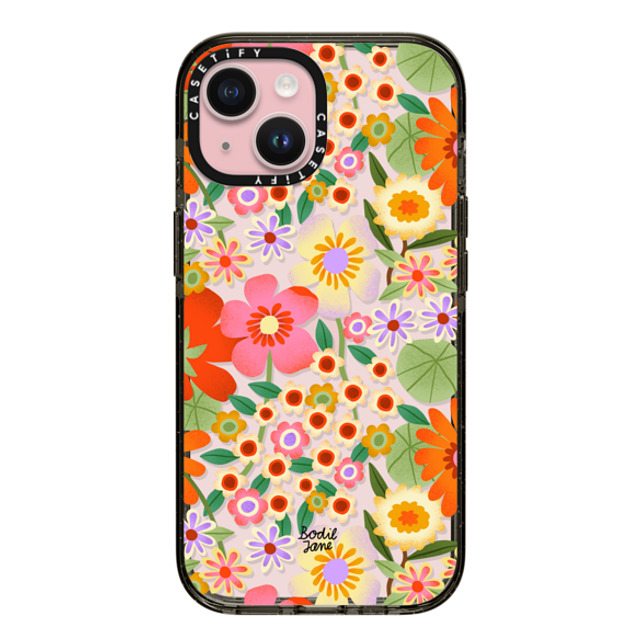 Bodil Jane x CASETiFY iPhone 15 ケース ブラック インパクトケース Flower Power