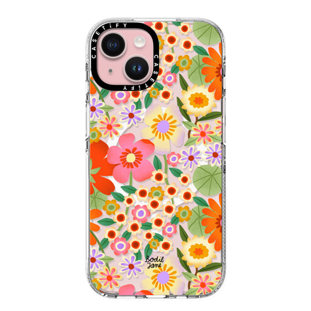 Bodil Jane x CASETiFY iPhone 15 ケース クリア クリア ケース MagSafe対応 Flower Power