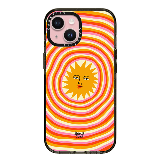 Bodil Jane x CASETiFY iPhone 15 ケース ブラック インパクトケース Sun Rays