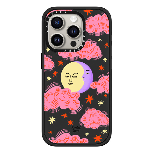 Bodil Jane x CASETiFY iPhone 15 Pro ケース マットブラック インパクトケース MagSafe対応 Cloudy Moon