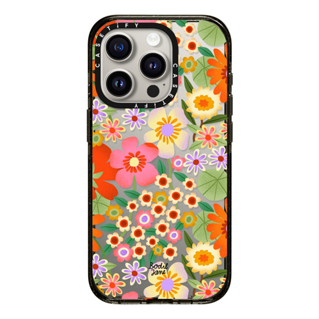 Bodil Jane x CASETiFY iPhone 15 Pro ケース ブラック インパクトケース Flower Power