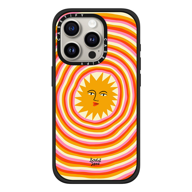 Bodil Jane x CASETiFY iPhone 15 Pro ケース マットブラック インパクトケース MagSafe対応 Sun Rays