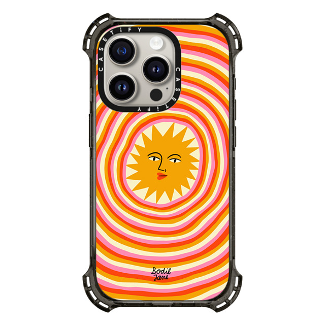 Bodil Jane x CASETiFY iPhone 15 Pro ケース Floral,Nature ブラック バウンスケース Sun Rays Father's Day Bodil Jane x CASETiFY iPhone 15 Pro ケース Floral,Nature ブラック バウンスケース Sun Rays Father's Day