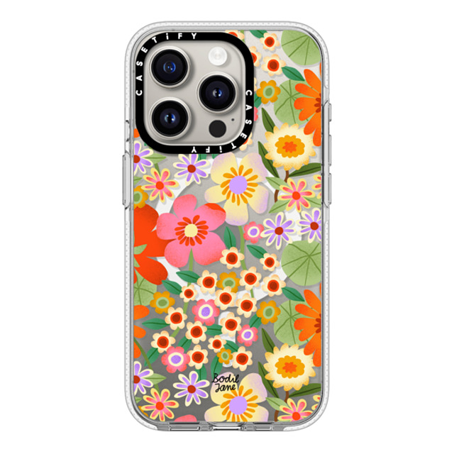 Bodil Jane x CASETiFY iPhone 15 Pro ケース クリア クリア ケース MagSafe対応 Flower Power