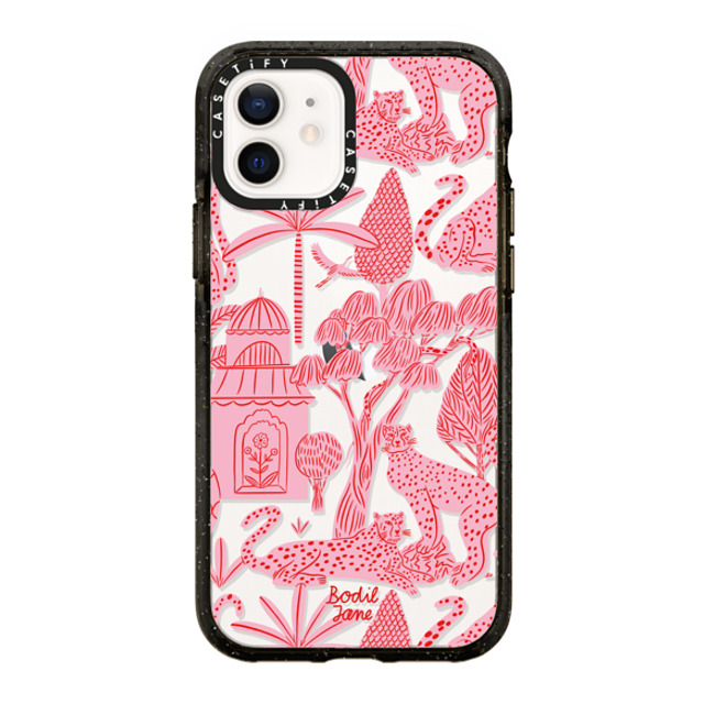 Bodil Jane x CASETiFY iPhone 12 ケース ブラック インパクトケース Cheetah Paradise Pink