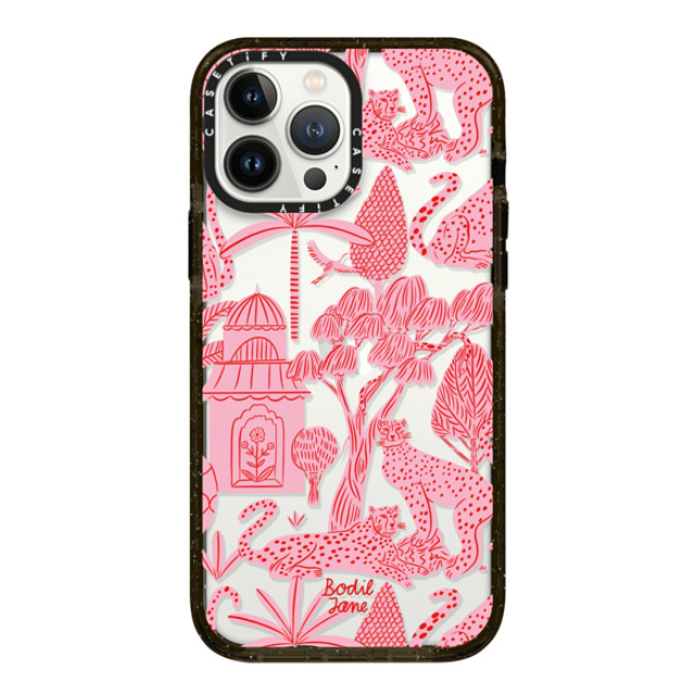 Bodil Jane x CASETiFY iPhone 13 Pro Max ケース ブラック インパクトケース Cheetah Paradise Pink