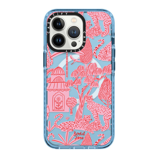 Bodil Jane x CASETiFY iPhone 13 Pro ケース Sierra Blue インパクトケース MagSafe対応 Cheetah Paradise Pink