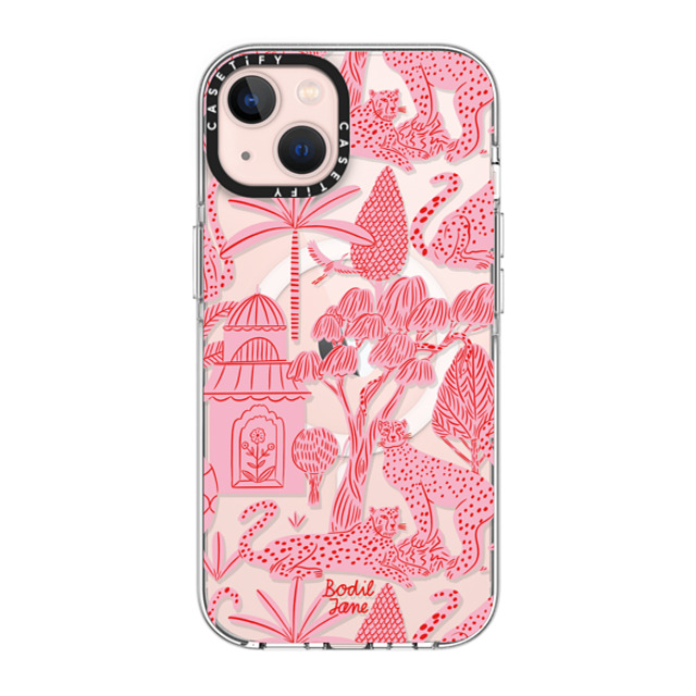 Bodil Jane x CASETiFY iPhone 13 ケース クリア クリア ケース MagSafe対応 Cheetah Paradise Pink