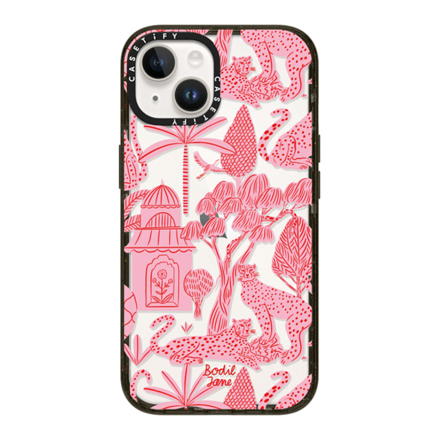 Bodil Jane x CASETiFY iPhone 14 ケース ブラック インパクトケース Cheetah Paradise Pink