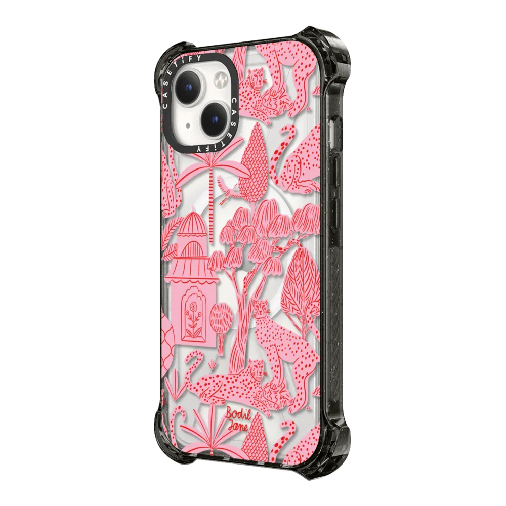 Bounce iPhone 14 Plus Case MagSafe Compatible - Cheetah Paradise Pink
