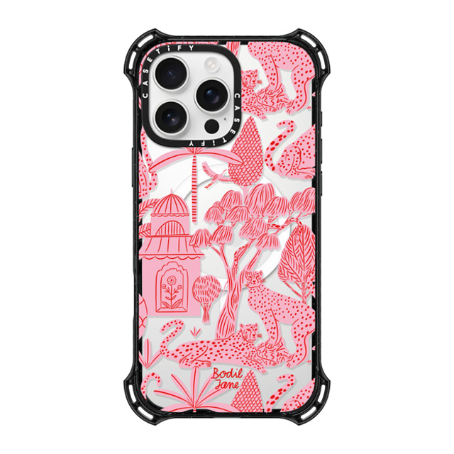 Bodil Jane x CASETiFY iPhone 16 Pro Max ケース ブラック バウンスケース Cheetah Paradise Pink