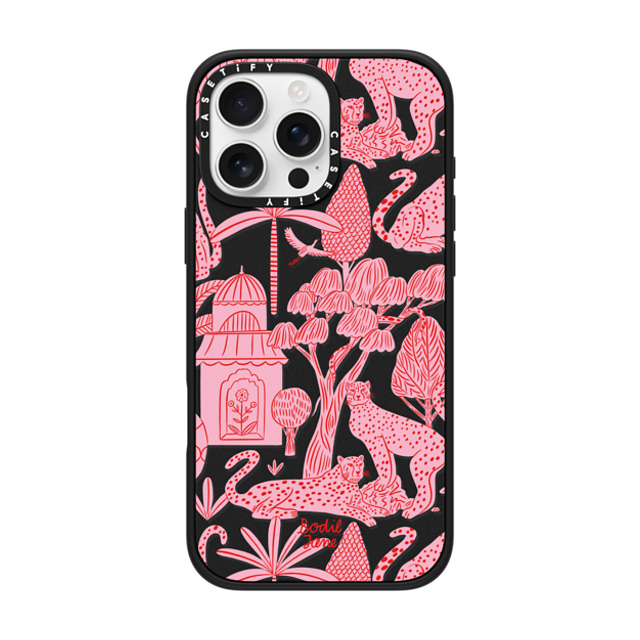 Bodil Jane x CASETiFY iPhone 16 Pro Max ケース マットブラック インパクトケース MagSafe対応 Cheetah Paradise Pink