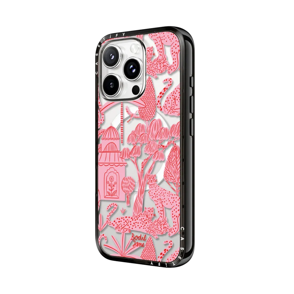Compact iPhone 16 Pro Max Case MagSafe Compatible - Cheetah Paradise Pink