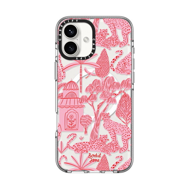 Bodil Jane x CASETiFY iPhone 16 Plus ケース クリア クリア ケース MagSafe対応 Cheetah Paradise Pink