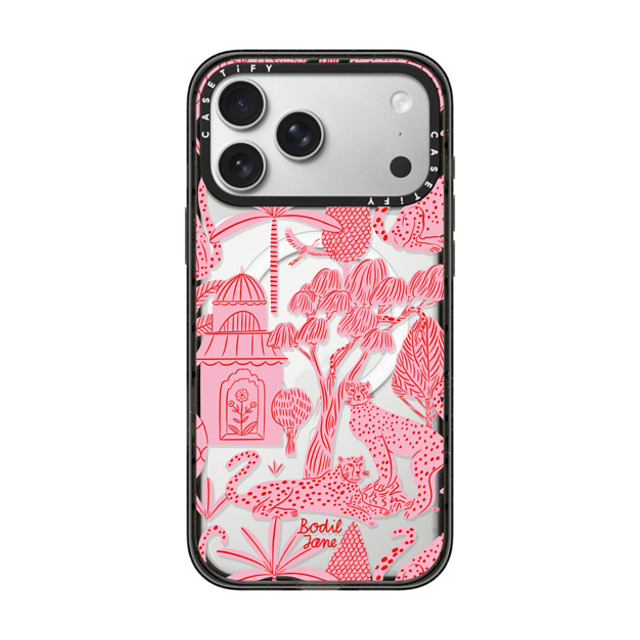 Bodil Jane x CASETiFY iPhone 17 Pro Max ケース Nature,Fine Art ブラック インパクトケース MagSafe対応 Cheetah Paradise Pink