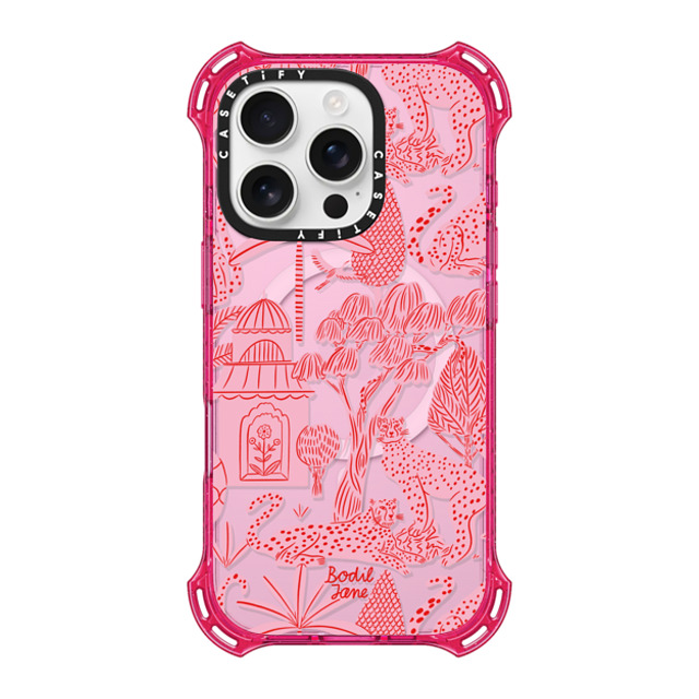 Bodil Jane x CASETiFY iPhone 16 Pro ケース プリムローズ ピンク バウンスケース Cheetah Paradise Pink