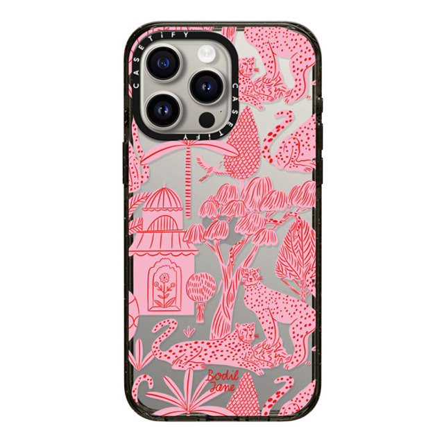 Bodil Jane x CASETiFY iPhone 15 Pro Max ケース ブラック インパクトケース Cheetah Paradise Pink