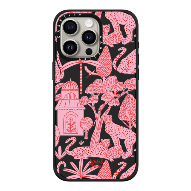 Bodil Jane x CASETiFY iPhone 15 Pro Max ケース マットブラック インパクトケース MagSafe対応 Cheetah Paradise Pink