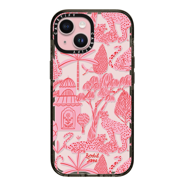 Bodil Jane x CASETiFY iPhone 15 ケース ブラック インパクトケース Cheetah Paradise Pink