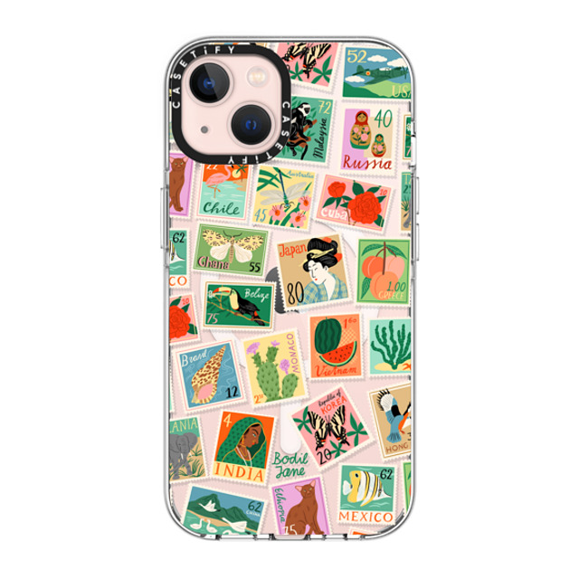 Bodil Jane x CASETiFY iPhone 13 ケース クリア クリア ケース MagSafe対応 Post Stamps