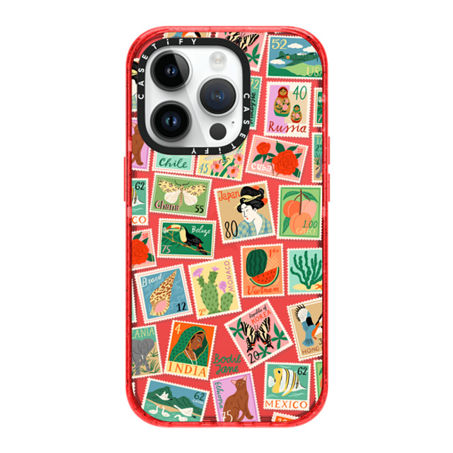 Bodil Jane x CASETiFY iPhone 14 Pro ケース Sticker,Travel レッド インパクトケース Post Stamps Father's Day Bodil Jane x CASETiFY iPhone 14 Pro ケース Sticker,Travel レッド インパクトケース Post Stamps Father's Day