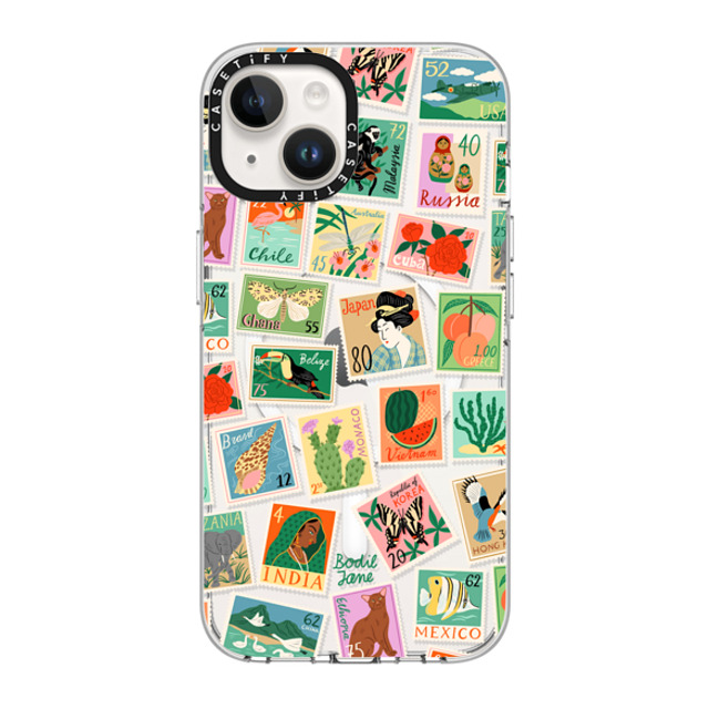 Bodil Jane x CASETiFY iPhone 14 ケース クリア クリア ケース MagSafe対応 Post Stamps