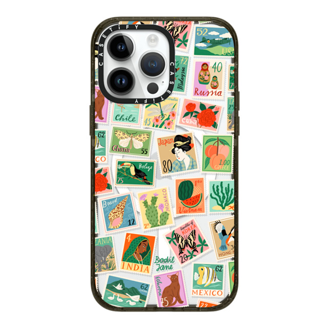 Bodil Jane x CASETiFY iPhone 14 Pro Max ケース ブラック インパクトケース MagSafe対応 Post Stamps