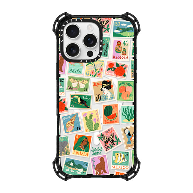 Bodil Jane x CASETiFY iPhone 16 Pro Max ケース ブラック バウンスケース Post Stamps