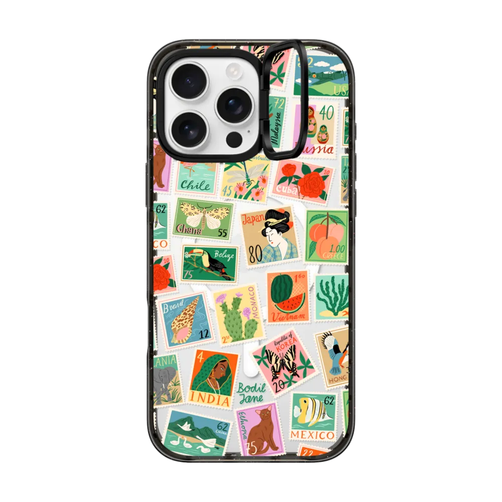 Impact Ring Stand iPhone 16 Pro Max Case MagSafe Compatible - Post Stamps