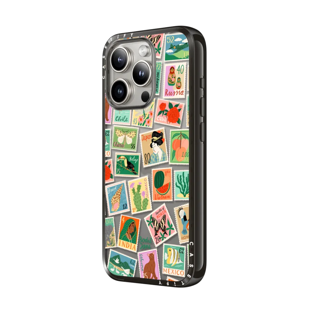 Compact iPhone 15 Pro Case - Post Stamps