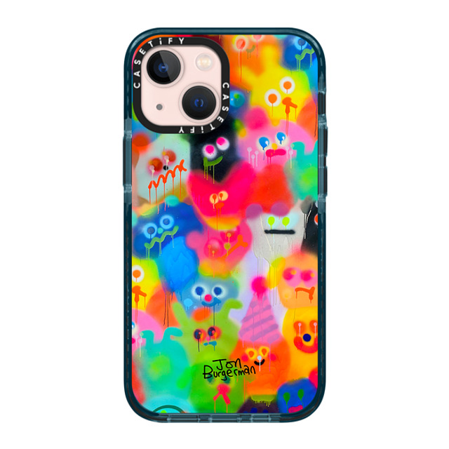 Jon Burgerman x CASETiFY iPhone 13 Mini ケース Cartoon,Fine Art Pacific Blue インパクトケース Party Father's Day Jon Burgerman x CASETiFY iPhone 13 Mini ケース Cartoon,Fine Art Pacific Blue インパクトケース Party Father's Day