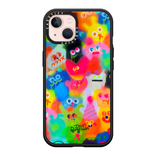 Jon Burgerman x CASETiFY iPhone 13 ケース マットブラック インパクトケース MagSafe対応 Party