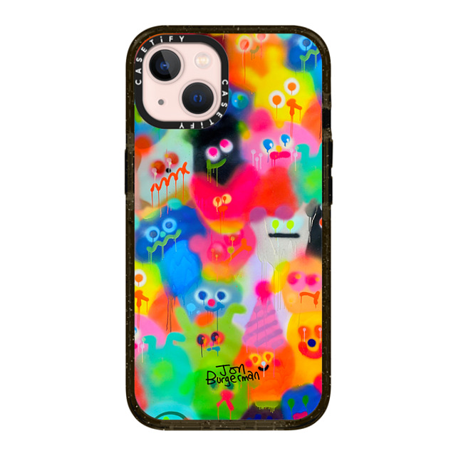 Jon Burgerman x CASETiFY iPhone 13 ケース ブラック インパクトケース Party