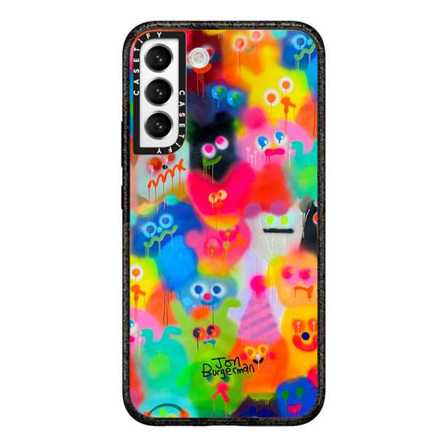 Jon Burgerman x CASETiFY Galaxy S22+ ケース Cartoon,Fine Art ブラック インパクトケース Party Jon Burgerman x CASETiFY Galaxy S22+ ケース Cartoon,Fine Art ブラック インパクトケース Party
